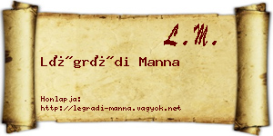 Légrádi Manna névjegykártya